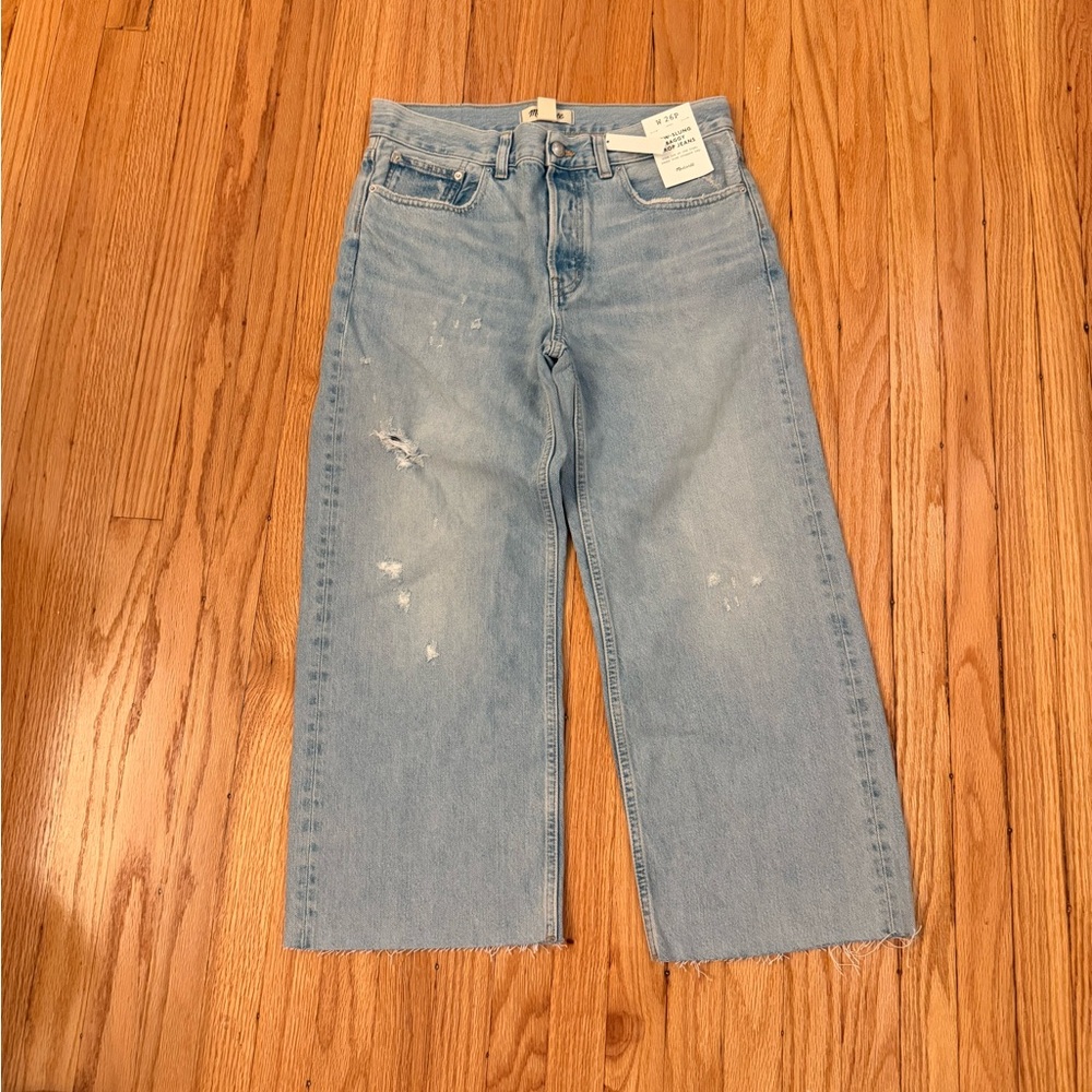 NWT MADEWELL petite LOW-SLUNG BAGGY CROP jeans